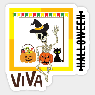 VIVA - HALLOWEEN - Skeleton - Pumpkin Sticker